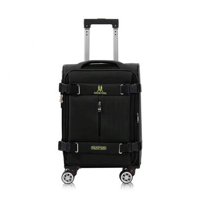 Maleta de Lona Oxford, 18 Pulgadas con 4 Ruedas Giratorias, Maleta de Viaje 10kg con Cierre de Cremallera y Candado de Combinación, Equipaje para Viajar