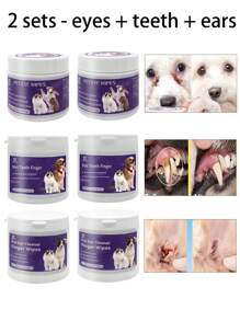 Paquete de 100 toallitas para ojos de mascotas - Elimina suavemente las manchas de lágrimas, residuos, secreción de los ojos de mascotas. Toallitas para ojos, orejas y dientes de perros y gatos. Productos de cuidado y limpieza esenciales para mascotas.