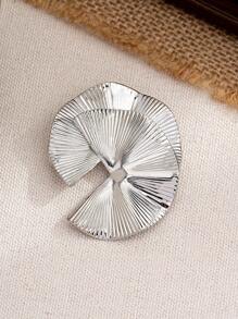 1pc elegante retro ventilador texturizado liga de metal broche de moda