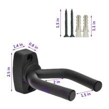 Soporte de pared para 6/4/3/2/1 piezas de guitarra, 4 paquetes, soporte de pared para guitarra con ganchos y tornillos, fácil de instalar, apto para guitarras de todos los tamaños, bajo, mandolina, banjo, ukulele