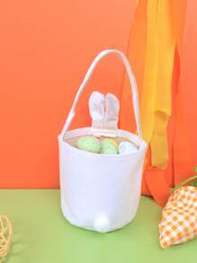 1 件 - 兔耳形糖果袋，创意兔形束口袋手提袋，复活节派对糖果和复活节彩蛋袋礼品包装袋