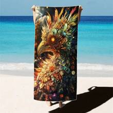 1 Piece Extra Large Beach Towel - Quick Drying, Soft, Lightweight, Sand-Free, Microfiber Material, Cute Bird Design, Ideal Gift For Women And Adults, Suitable For Pool, Travel And Swimming Summer, Holiday