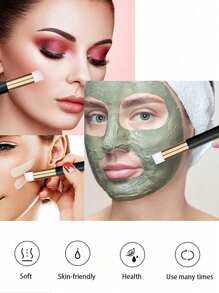 42件套睫毛洗发水瓶刷套装，10个泡沫泵分配器，12个鼻毛孔深层清洁刷，10个睫毛嫁接器，10个睫毛护理套装（女士/女孩适用） - 黑色 - 查看 3