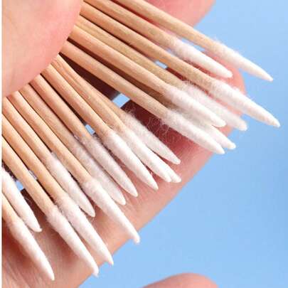 100/200/300/500/1000pcs Ultra-Fine Disposable Nail Cleaning Sticks With Sharp Tip For Precision - Pack Of Small-Tip Wooden Toothpick-Style Sticks For Nail Care ​Single And Double Head Micro Edge Wooden Cleaning Tag, Pointed Head Cleaning Tag, Multi-Purpose Precision Wooden Stick Tag, Used For Makeup, Tattoo Permanent Supplies, Daily Necessities Micro Cleaning