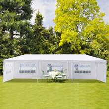 10*30" Five Sides Waterproof Tent With Spiral Tubes, Suitable For Outdoor Garden Household Wedding Party Parking Shed - trắng - Xem 10