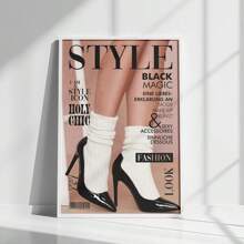 1 件风格杂志墙壁艺术图片 70 年代复古帆布印刷画高跟鞋海报装饰适用于卧室、客厅、公寓、宿舍墙壁装饰礼物送给她无框 - 彩色 - 查看 1