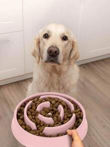 Non-Slip Slow Feeding Bowl For All Breeds - Pink - View 1