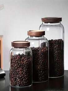 1PC Sealed Glass Coffee Bean Storage Container With Sealing And UV Protection - Suitable For Large Capacity Coffee Cans In Kitchens, Pantries, And Coffee Shops Back To School