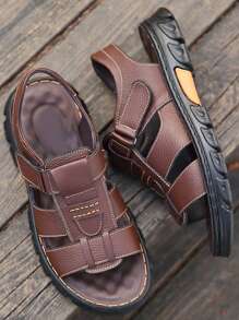 2025 新款男士休闲真皮凉鞋软底沙滩拖鞋驾车人字拖
