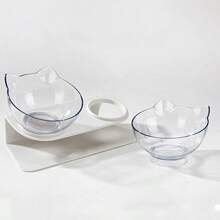 Tendry Double Elevated Cat Lover And Cat Mom Love Bowls With Non-Slip Base & Stand - Ergonomic Raised Feeding Dishes For Cervical Support - Food & Water Bowls - Essential Cat Lover And Cat Mom Love Supplies