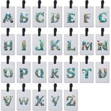 Leder Gepäckanhänger Abdeckung Gepäck Handtasche Reisekoffer Tags, süße Tasche Identifikation Hängende Tags Studentenkarte Schutzabdeckung Antiverlust Reisekoffer Hängende Tags Reise Zubehör Reise Grundbedarf Initialen Namen 26 Buchstaben Muster Geschenke Geburtstag Abschluss Schule Deko Schule Überraschung Studentenwohnheim Deko Rückkehr zur Schule