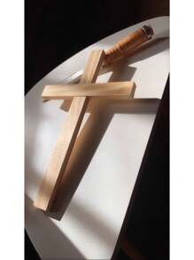 1pc 5/11inch Wooden Cross, DIY Wall Unfinished Wooden Cross, Blank Wood Christian Catholic Cross Made In ,Handmade Catholic Cross, Wooden Cross For Walls, Jesus Christian Hanging Cross As A Gift For Families