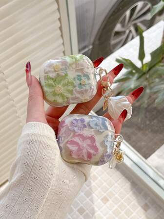 Flower Earphone Protective Case With Pendant, Bluetooth Earphone Anti-Drop Protective Cover, Suitable For AirPods Pro 2, AirPods 3, AirPods 2, AirPods 1, AirPods 4