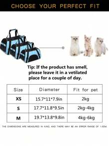 可折叠宠物手提包，大容量透气猫咪手提包，适合户外旅行，单肩手提包