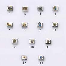 1PC Stainless Steel Italian Module Bracelet Components, With Retro Style Accessories, DIY Making Jewelry For Bracelet Necklaces, Can Be Freely Matched With Different Styles