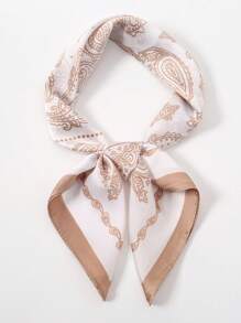 1pc Simple Floral Printed 70cm Square Scarf, New Classic Bandana For Women, Versatile Headband, Belt, Decor, Fashion Neckerchief - Multicolor - View 2