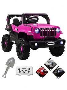 Joykoo Electric Ride On Truck 4x4 Remote Control Led Light 12v - Pink - View 1