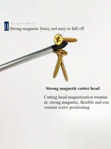 6pcs Industrial Magnetic Cross Head And Flat Head Screwdriver Set, Hardened Metal Repair Tools - Multicolor - View 3