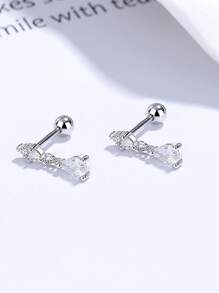 Joyería de piercing de ombligo de plata de ley 925 con gota de agua, aro de ombligo, pendiente de ombligo - soltero - Ver 5