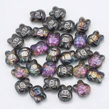 30pcs/Pack Mix Color Crystal Rabbit Pendant, Cute Rabbit Head Pattern Glass Beads Charms For DIY Jewelry Making, Necklace, Earrings, Bracelets