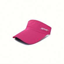 1Pc Women's Summer Visor Cap - Breathable Polyester, Open-Top Design For Running & Outdoor Activities, Available In White, Pink, Black, And More
