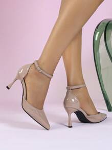 2025 Pink Ladies Pointed Toe Hollow High Heel Pumps,Elegant - Pink - View 10