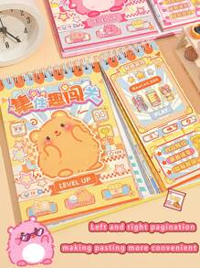 1 set de libro de pegatinas multifuncional con tema de mascotas lindas para manualidades, juegos de vestir, decoración de planificadores DIY, escenas de desafío divertido, útiles escolares, de vuelta a la escuela