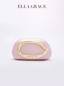 Pearlescent Powder, PU Leather Clutch - Ideal For Valentine's Day, Comfortable And Fashionable, Fashion Handbag, Personalized Gift Option, Accessory 2025, Chic Style For All Occasions, Luxury Feel At Affordable Price, Prom Bag For Party