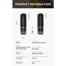 Black /Green Portable Heating Coffee Machine Wireless Electric Coffee Maker Fit Capsule Powder & French Press Pot For Car - Black - View 12