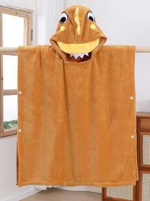 1 件卡通图案连帽刺绣冲浪斗篷儿童换尿布巾、浴袍、浴巾、温暖速干泳池游泳沙滩巾带帽温暖柔软超细纤维浴袍毛巾多种颜色可选复活节礼物、万圣节、圣诞节礼物、浴室装饰、浴室配件、秋冬毛巾