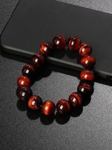 1 szt. Oryginalne bransoletki Lightning Red Tiger Eye dla mężczyzn 6-10 mm Natural Energy Stone Round Beads Bransoletki dla kobiet Soul Jewelry