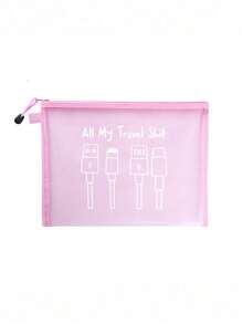 网眼化妆包，带旅行数据线图案，红色气垫收纳便携式收纳包，化妆包，护肤包，旅行必需品，宿舍用品，婚礼新娘礼物，母亲礼物，生日礼物，送给朋友和老师的礼物，浴室收纳，珠宝收纳，唇油和化妆品收纳袋学校用品化妆包节日必需品化妆包化妆袋化妆品收纳袋节日冬季豹纹腊肠犬女士礼物