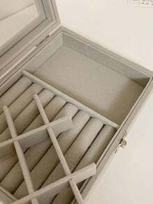 3 w 1 Organizer podróżny na biżuterię - Kompaktowe etui na pierścionek, kolczyki, naszyjnik z podszewką antypoślizgową, przenośne pudełko prezentowe dla kobiet (1 szt.) Organizer podróżny do przechowywania