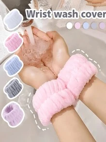 Bộ 8PCS/6PCS/4PCS/2PCS/1PC - Vòng đeo tay phòng tắm, vòng đeo tay co giãn đơn sắc đơn giản, vòng đeo tay rửa mặt thấm hút, vòng đeo tay thấm ẩm cho nữ, chống mồ hôi khi trang điểm và thể thao, dùng để rửa mặt, rửa tay - Nhiều màu - Xem 1