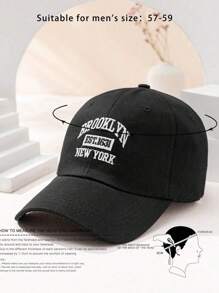 New York Retro Embroidered Baseball Cap - Unisex Soft Top Dad Hat, Breathable & Stylish, Black With White Lettering, Perfect For Casual Wear, Perfect For Thanksgiving - Multicolor - View 9