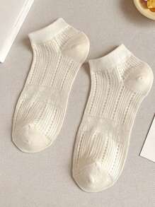 1/6 Cặp Tất Ngắn Lưới Thoáng Khí Mỏng Màu Pastel Cho Nữ, Dành Cho Mùa Xuân Và Mùa Hè - Nhiều màu - Xem 17