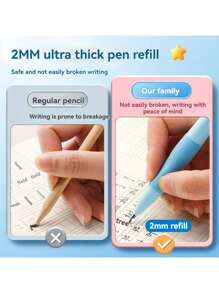 Set de lápiz mecánico de 2mm, lápiz de dibujo de carpintero de 2.0mm para dibujo artístico, escritura y construcción con repuestos, borrador y sacapuntas - Multicolor - Ver 1