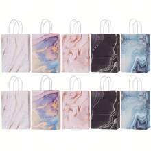 10/20Pcs Kraft Paper Gift Packaging Bag, Party Favor Bags With Handles, Goodie Bags For Birthday, Graduations, Wedding, Party