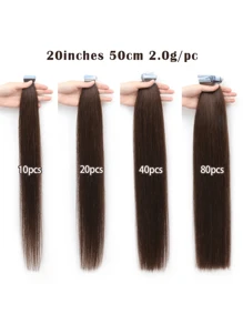 10pcs/Pack Mini Tape-In Hair Extensions, Real Human Hair, Highlighted Blonde, Invisible Skin Weft, Non-Remy, Tape-In Hair Extensions - S4 - View 7