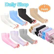 1/5/7pcs Unisex UV Protection Arm Sleeves, Cooling, Thumb Hole Design, Suitable For Various Occasions (7pcs Set Color Random) - Multicolor - View 2