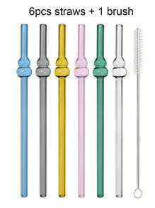 2 ống hút thủy tinh kèm 1 chổi cọ ống hút, ống hút tái sử dụng 8mm, ống hút hình quả bầu, ống hút quà tặng cho bạn bè và gia đình, hạnh phúc và giàu có - Hình quả bầu - Xem 17