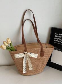 Nieuwe stijl geweven tas, strandtas, boodschappenmand, emmertas voor vakantie