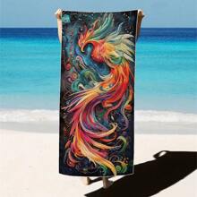 1 Piece Extra Large Beach Towel - Quick Drying, Soft, Lightweight, Sand-Free, Microfiber Material, Cute Bird Design, Ideal Gift For Women And Adults, Suitable For Pool, Travel And Swimming Summer, Holiday