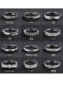 Anillos combinables apilables para hombres, anillos individuales, anillos abiertos personalizados para dedos, anillos vintage para hombres - multicolor - Ver 7