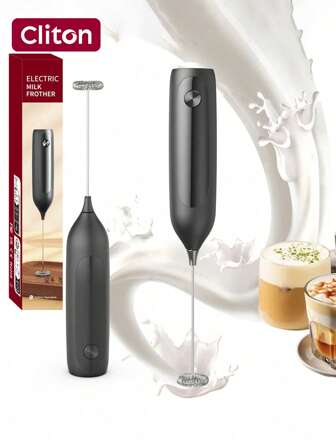 CLITON CIRCLE JOY Electric Milk Frother Handheld, Hand Mixer Milk Frother,Frother Wand For Coffee, Battery Operated (Not Included) Drink Mixer Matcha Whisk, Foam Maker For, Frappe Hot Chocolate, Cappuccino, Lattes