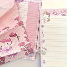 Sanrio (Losowy wzór) 1 zestaw/4 szt. Sanrio Memo Notebook Naklejki z imieniem Naklejki projektowe Urocze kreskówkowe notatki KT Nowy notatnik KT Cat Urocze naklejki Bardzo atrakcyjne Grube, rozrywalne notatki