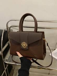 Fashionable Minimalist Elegant Handbag With Clover Lock, Suitable For Office, Parties, Daily Work And Commute, Great Gift