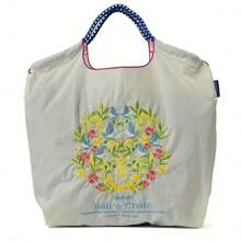 新款时尚简约刺绣手提包，时尚尼龙手提包单肩斜挎包，适合女士 - 彩色 - 查看 3