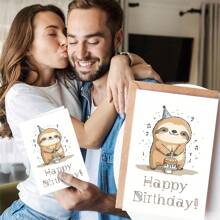 Heartwarming, Charming Sloth-Themed Birthday Card - Perfect For Family, Friends & Colleagues | Creative Greeting Card With Unique Design