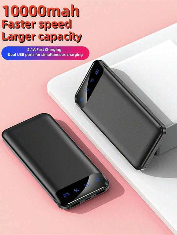 Carregador portátil, banco de energia mais de 10000mAh 5V/3A, bateria de carregamento de alta velocidade com entrada e saída USB C, banco de energia externo para telefone compatível com iPhone 15 14 13 12 X S22 S21 iPad etc.